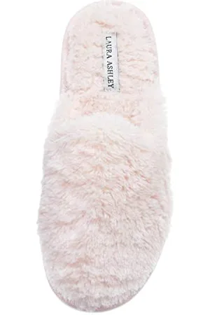 Laura Ashley Ladies All Over Plush W/Memory Foam Slippers