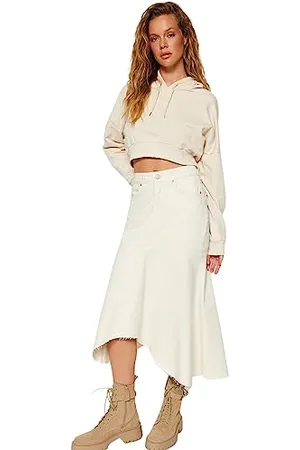Trendyol Damen Gerade Midi Basic Rock Skirt, , 34