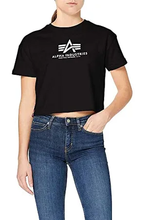 Alpha Industries Damen Basic Boxy T Wmn T-Shirt, Black, S