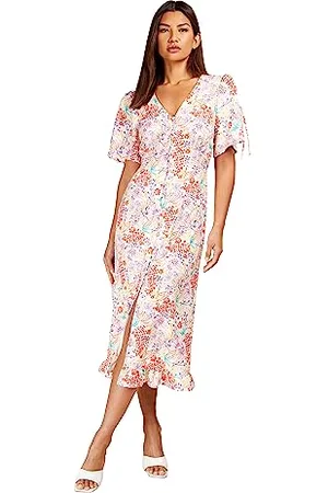 Little Mistress Damen Floral Midaxi Lässiges Abendkleid, , 36