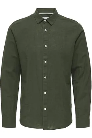 Only & Sons Herren ONSCAIDEN Life LS SOLID Linen Shirt NOOS Leinenhemd, , XL