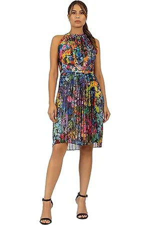 Apart APART Kurzes Plisseekleid aus leicht körnigem, plissiertem Chiffon, mit Blumen Bedruckt, , 38