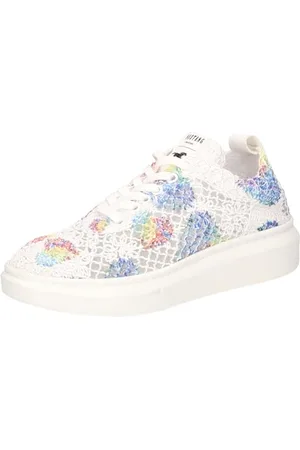 Mustang Damen 1468-301 Schnuerhalbschuh, weiss/blau, 40 EU