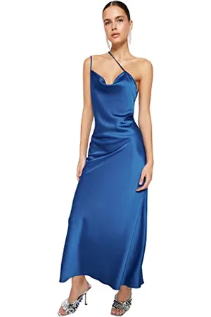 Trendyol Damen Women Fitted Woven Evening Dress Frauen Shift tailliertes gewebtes Abendkleid, , s