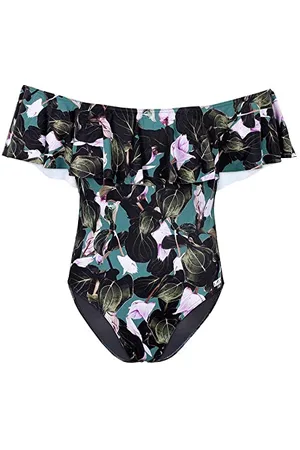 Aquafeel Damen Badenzug mit Carmen-Auschnitt und floralen Muster