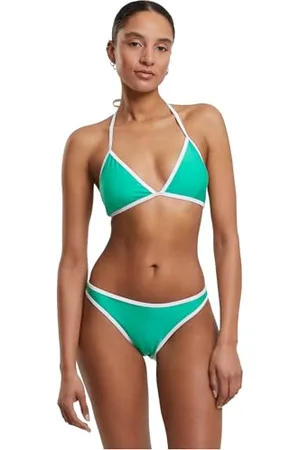 Urban classics Damen Bikini Ladies Retro Triangle Bikini, Zweiteiliger Badeanzug mit Schnürung, aus recyceltem Material, Größen XS - XL