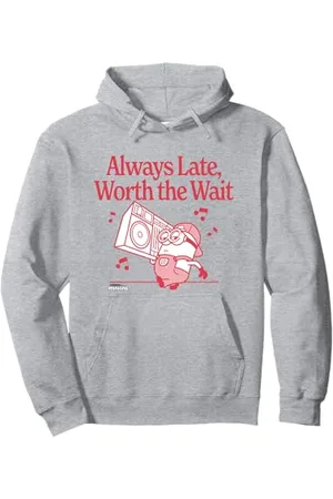 Minions Always Late Worth The Wait DJ March Red Logo Pullover Hoodie