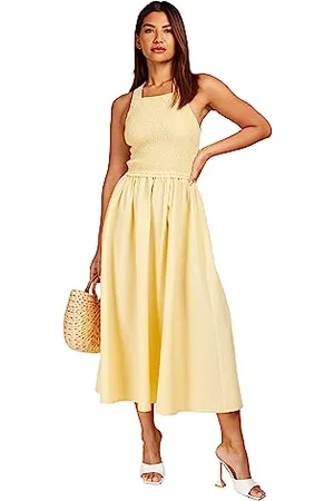 Little Mistress Damen Buttergeraffte Midaxi Lässiges Kleid, , 40