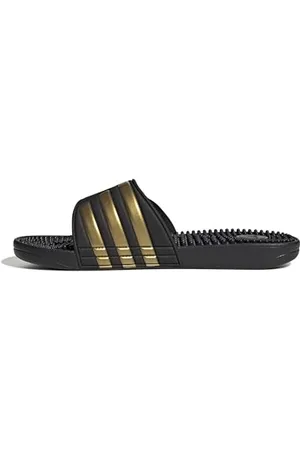 adidas Unisex Adissage Slides RUTSCHEN, Core Black/Gold Metallic/Core Black, 44.5 EU