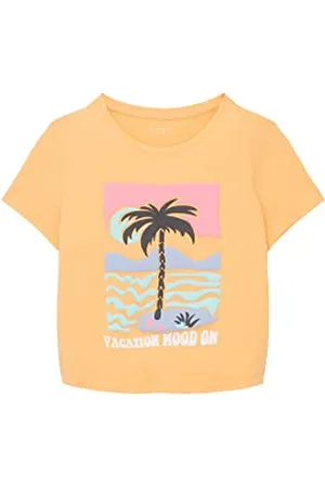 TOM TAILOR Mädchen 1036152 Kinder T-Shirt mit Print, 22225-Washed Out Orange, 176