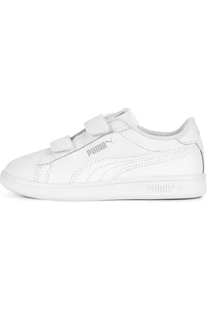 PUMA Smash 3.0 L V Ps Sneaker, White Cool Light Gray, 35 EU