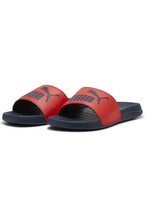 PUMA Unisex Popcat 20 Slide Sandal, Active Red-Club Navy, 43 EU
