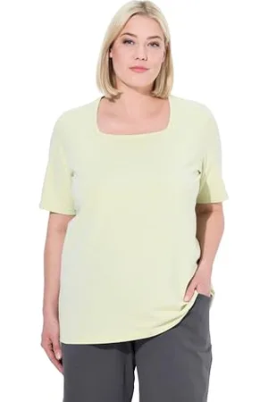 Ulla Popken Damen große Größen Übergrößen Plus Size T-Shirt, A-Linie, Carree-Ausschnitt, Halbarm