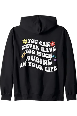 Personalized First Name outfit For Women Retro Groovy, du kannst nie zu viel Aubine in deinem Leben haben Kapuzenjacke