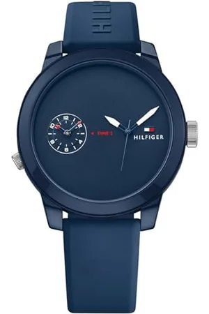 Tommy Hilfiger Analog Quarzuhr für Herren mit Marinblaues Silikonarmband - 1791325