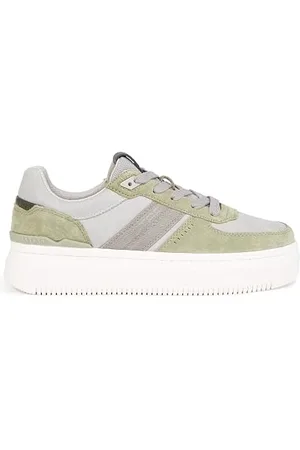 G-Star RAW Damen EVE LEA DNM W Sneaker, Mehrfarben (Light Grey/Light Green D24837-01-G605), 39 EU