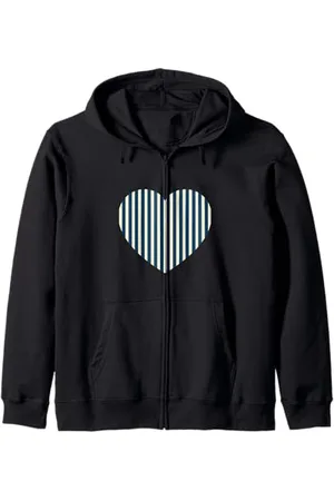 Urban Classic Trends Niedliches dunkelblaues und cremeweißes Streifenmuster, minimalistisch Kapuzenjacke