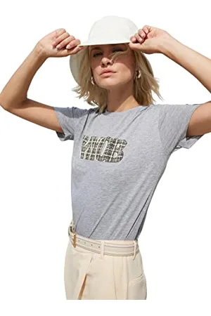 Trendyol Damen Damen Regular Standard Rundhals Gewebtes T-shirt Hemd, , XS EU