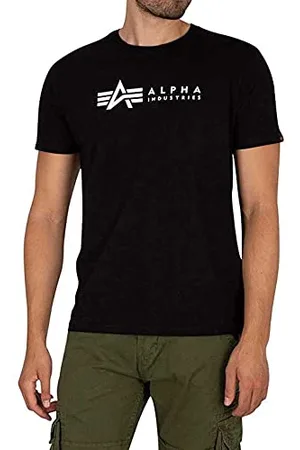 Alpha Industries Herren Alpha Label T 2 Pack T-Shirt, Black, S (2er Pack)