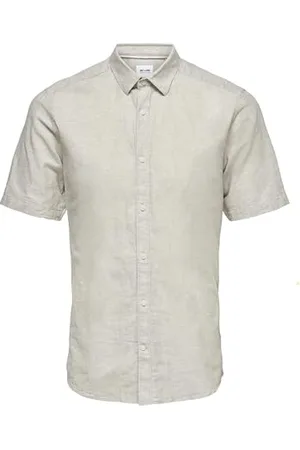 Only & Sons ONSCAIDEN SS Linen Shirt Noos Camicia, Cincilla, XS Uomo