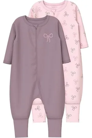 NAME IT Nbfnightsuit 2P Zip Ff Pink Bow Noos