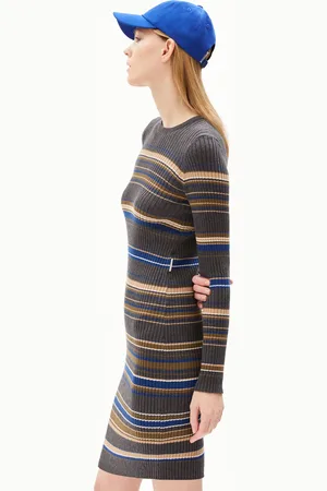 Armedangels LIAA RN STRIPES Fitted Strickkleid - (L)