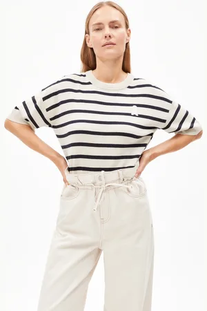 Armedangels LIZAA LINO STRIPES Relaxed Fit Stricktop - (S)