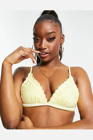 River Island – Gelbes Triangel-Bikinioberteil mit geformten Körbchen
