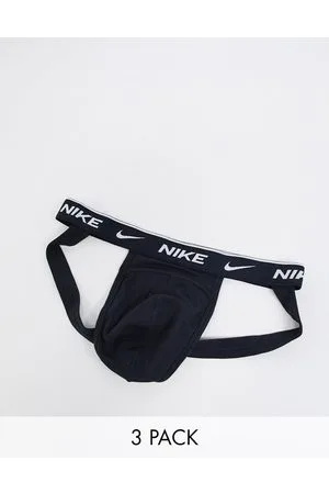 Nike – Schwarze Jockstraps aus Baumwollstretch im 3er-Pack