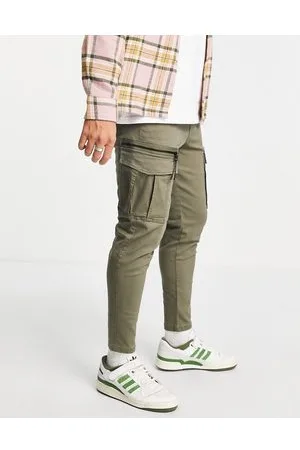 JACK & JONES – Schmal zulaufende Cargohose in Khaki