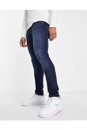 JACK & JONES Intelligence – Liam – Enge Jeans in verwaschenem Mittelblau