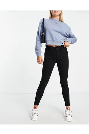 Pull&Bear – Sehr enge Basic-Jeans mit hohem Bund in