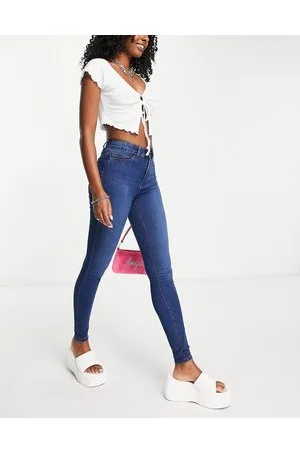 Noisy May – Callie – Jeans mit engem Schnitt und hohem Bund in verwaschenem Mittelblau
