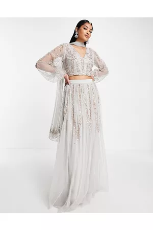 Maya Deluxe Maya – Durchgehend verzierter Lehenga-Maxirock in