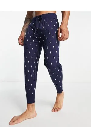 Ralph Lauren – Jogginghose in Marine mit durchgehendem Logo-Print