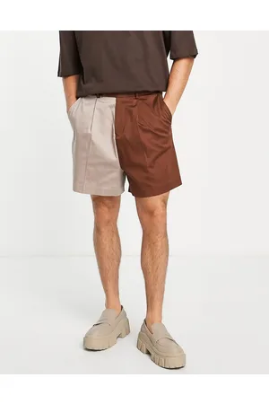 ASOS – Elegante Bermudashorts mit gespleißtem Design in Brauntönen