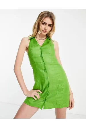 & OTHER STORIES &Other Stories – Neckholder-Minikleid aus Leinen in