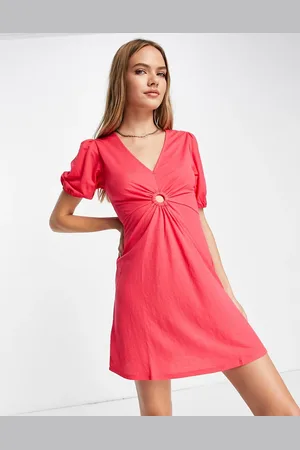 MANGO – Minikleid in mit Ringdetail und Puffärmeln