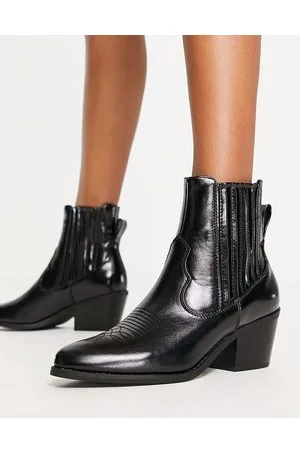 ONLY – Ankle-Boots im Western-Stil mit Absatz in