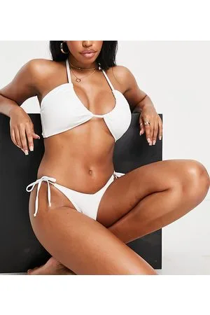 Ivory Rose – Mix and Match – Gerippter Bikinislip in mit Bindedetail
