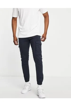 JACK & JONES Intelligence – Schmal geschnittene Cargohose mit Bündchen in