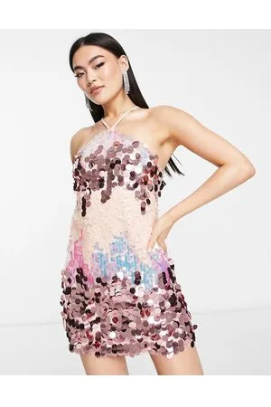 Jaded Rose – Minikleid mit Neckholder-Träger und Paillettenbesatz