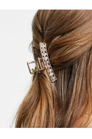 Accessorize Damen Haarschmuck - – Goldene Haarklammer mit Schmucksteinherzen