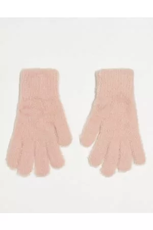 Accessorize – Flauschige Handschuhe in Altrosa