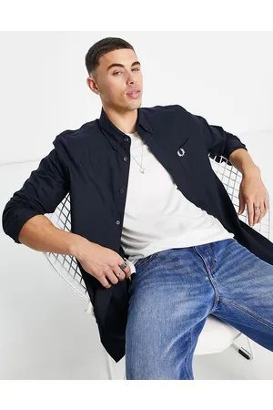 Fred Perry – Marineblaues Oxford-Hemd