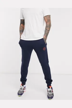 JACK & JONES Originals – Jogginghose mit Logo-Aufnäher in Marine