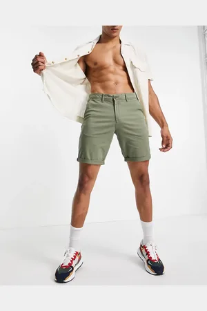 JACK & JONES – Schmal geschnittene Chino-Shorts in Khaki