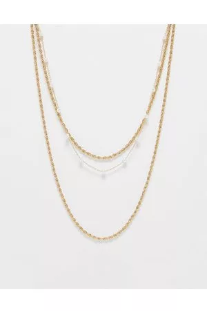 Ashiana – Mehrreihige Halskette in Gold mit Glassteinen