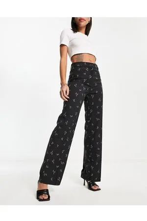 Monki – Elegante Hose in mit Blumenmuster, Kombiteil