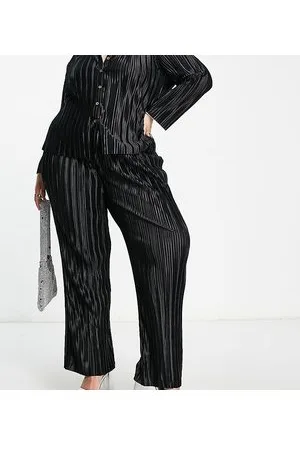 Urban Threads Urban Threads Plus – Plissierte Hose in mit geradem Schnitt, Kombiteil